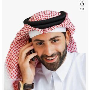 Men's Large Arab Shemagh Headscarf Muslim Headcover Shawl Keffiyeh Arabic Scarf